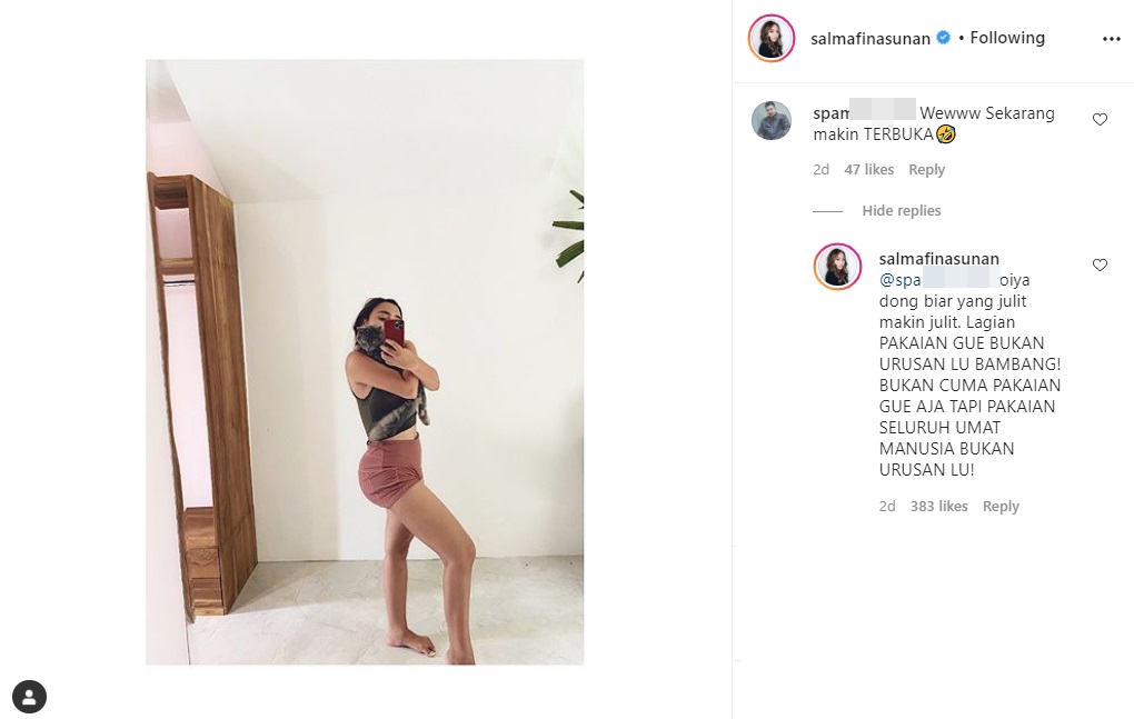 Jawaban ‘Jleb’ Salmafina Sunan Usai Pakaiannya Disebut Netizen Semakin Terbuka