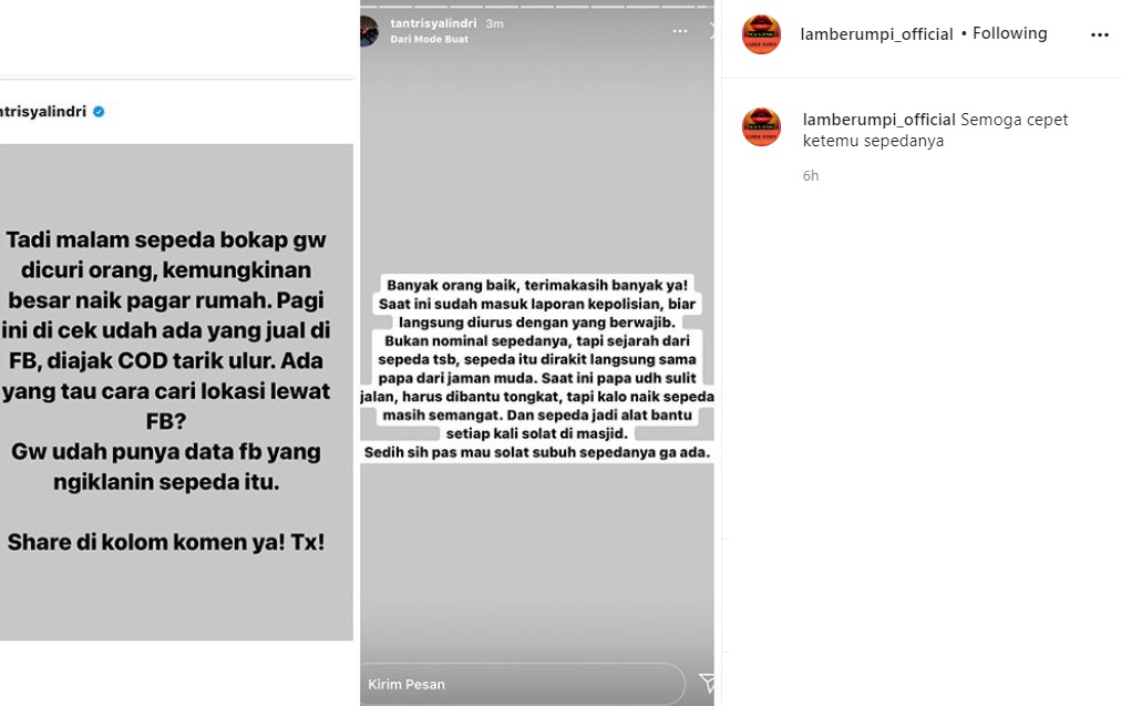 Tegaskan Bukan Soal Nominal, Tantri Kotak Beber Sejarah di Balik Sepeda Ayahnya yang Dicuri