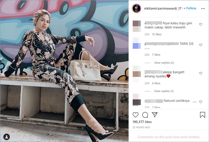 para followers mengungkapkan bahwa nikita mirzani tampak lebih cantik di potret barunya