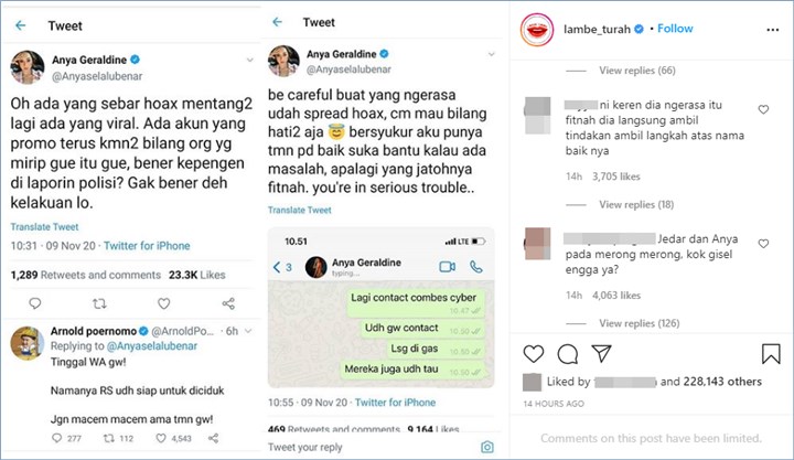para warganet membandingkan mengenai sikap gisella anastasia dan anya geraldine ketika terseret video syur di media sosial