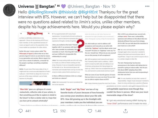 Fans BTS Kecewa Usai Rolling Stones India Tak Bahas Soal Keberhasilan Lagu Solo Jimin \'FIlter\'