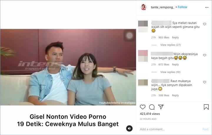 warganet menyoroti ekspresi wijin kala gisella anastasia memberikan klarifikasi soal video syur mirip dirinya