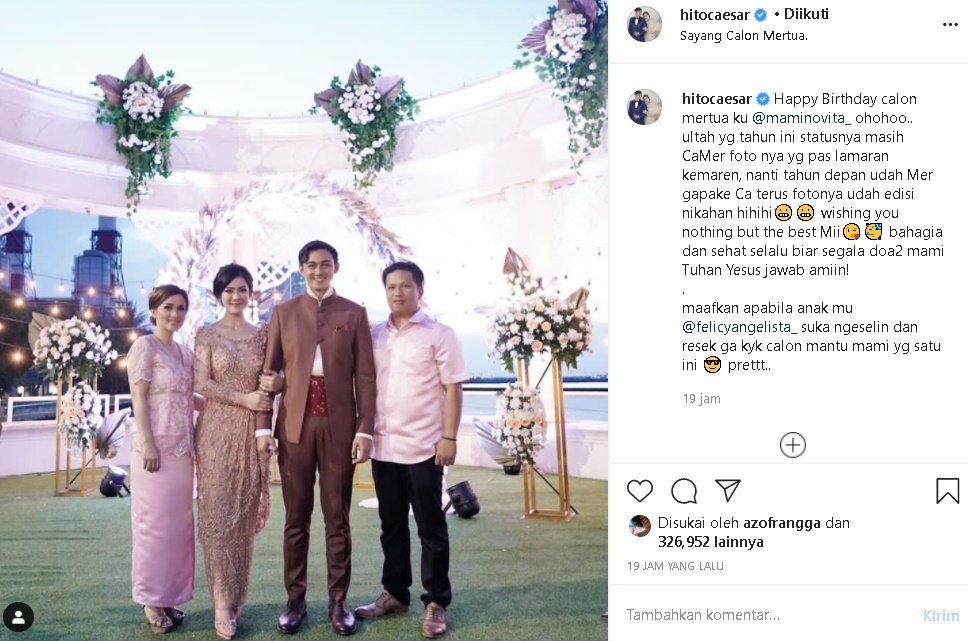 Caesar Hito Peringati Ultah Calon Mertua Lewat Pesan Menyentuh, Endingnya Malah Bikin Ngakak