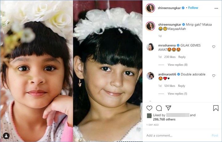 para selebriti memberikan komentar di potret hawwa dan shireen sungkar