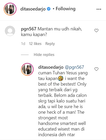 Ditinggal Nikah Mantan Kekasih, Dita Soedarjo Malah Kena Sindir Netizen