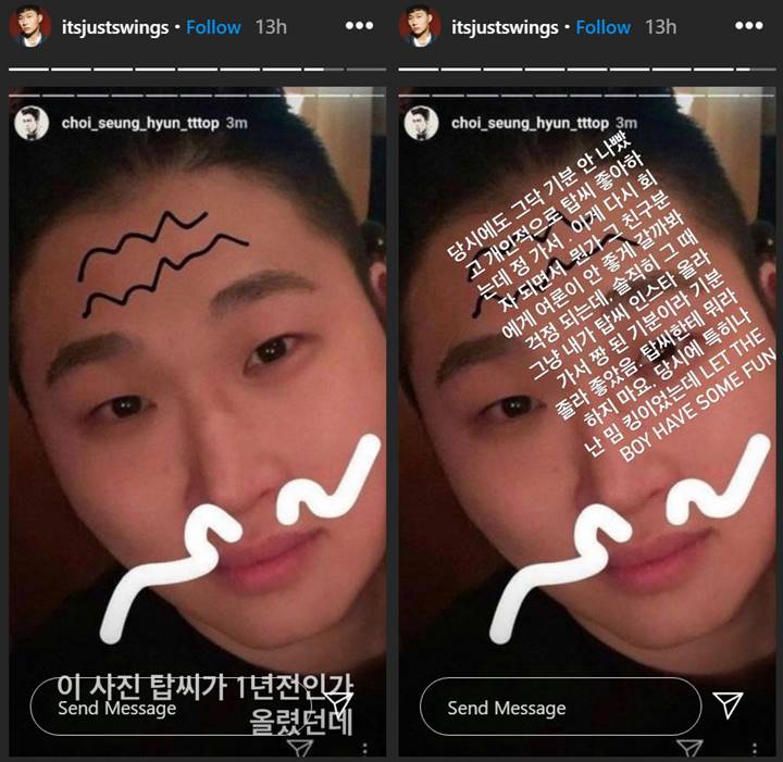 T.O.P Coret Wajahnya, Rapper Swings Malah Bela Ulah Member Big Bang