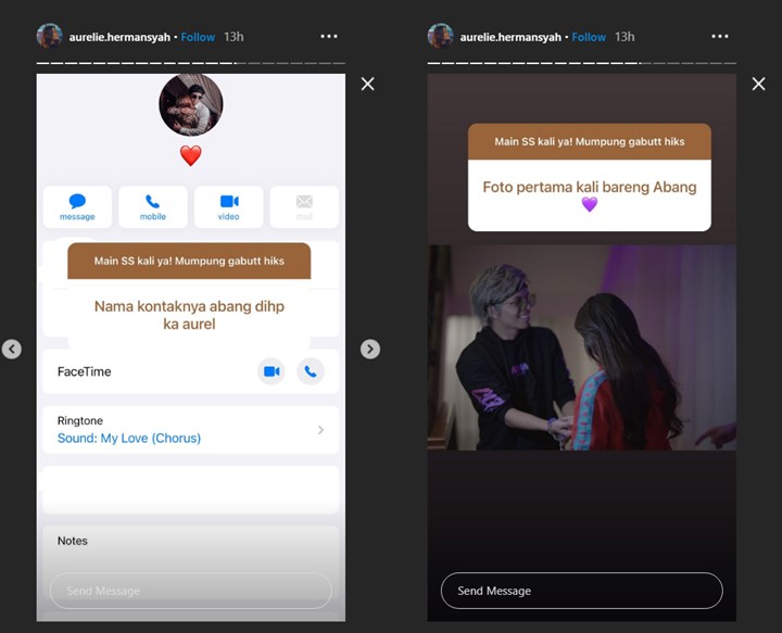 aurel hermansyah menunjukkan nama kontak atta halilintar yang tersimpan di ponselnya dan momen perdana mereka