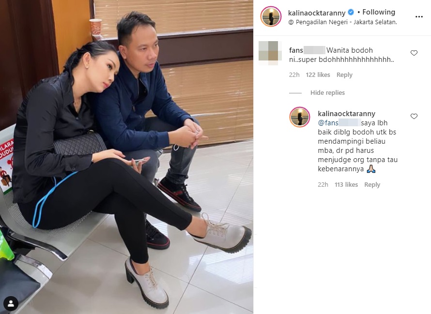 Disebut Bodoh Karena Temani Vicky Prasetyo Sidang, Kalina Oktarani Jawab Pedas Dibela Netter Lain