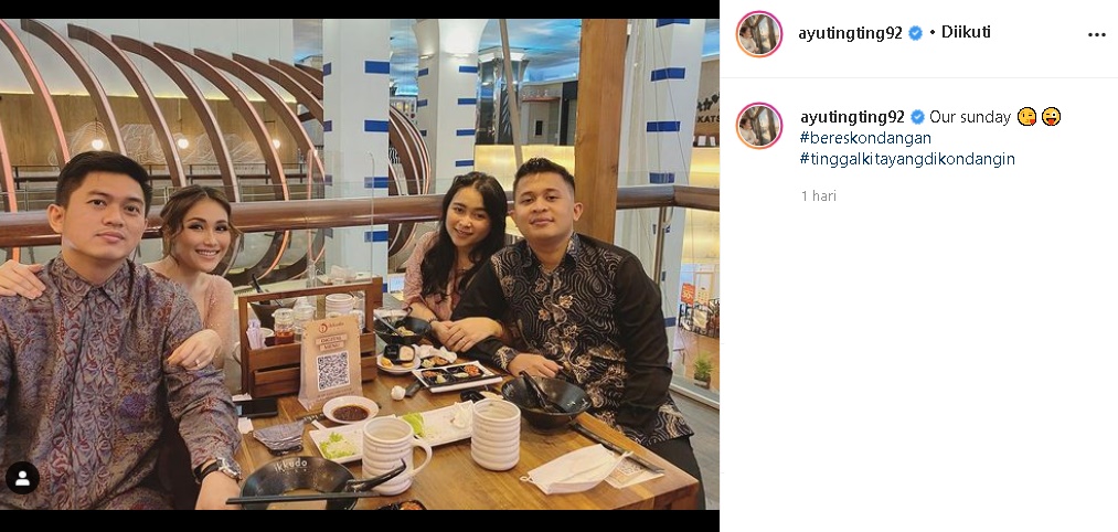 Double Date, Ayu Ting Ting Pamer Momen Bareng Adit Jayusman Lagi Disorot Gara-gara Hashtag