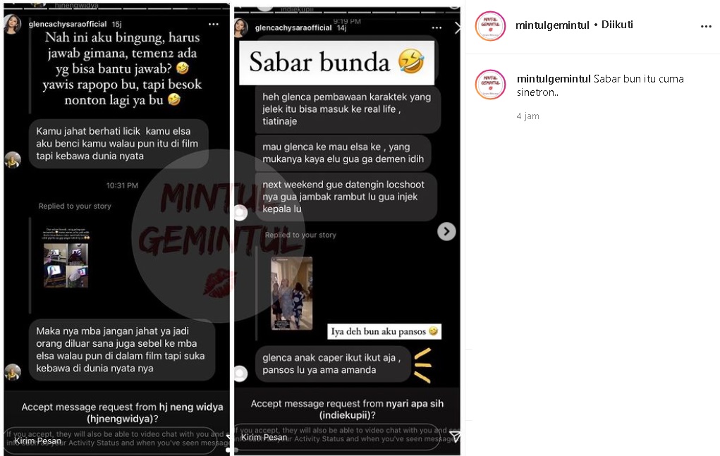 Diamuk Netizen Gara-gara Perannya di Sinetron, Reaksi Glenca Chysara Kalem Hingga Kocak