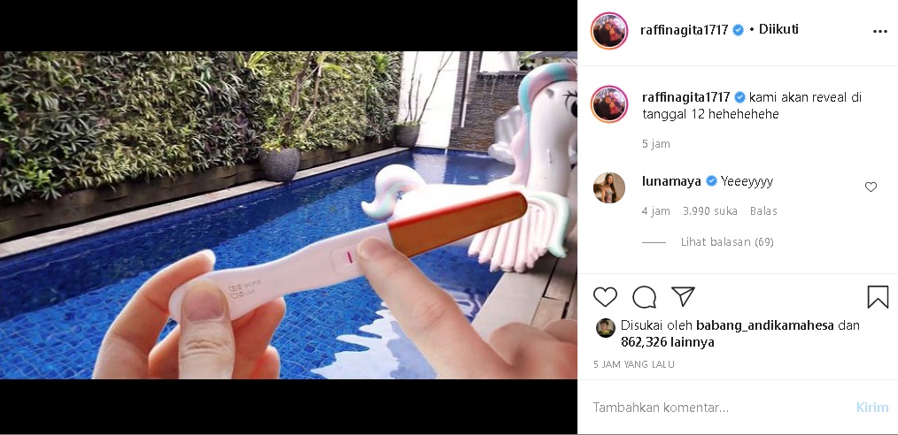 Raffi Ahmad-Nagita Slavina Unggah Foto Testpack yang Masih Ditutupi, Bikin Heboh Rekan Artis