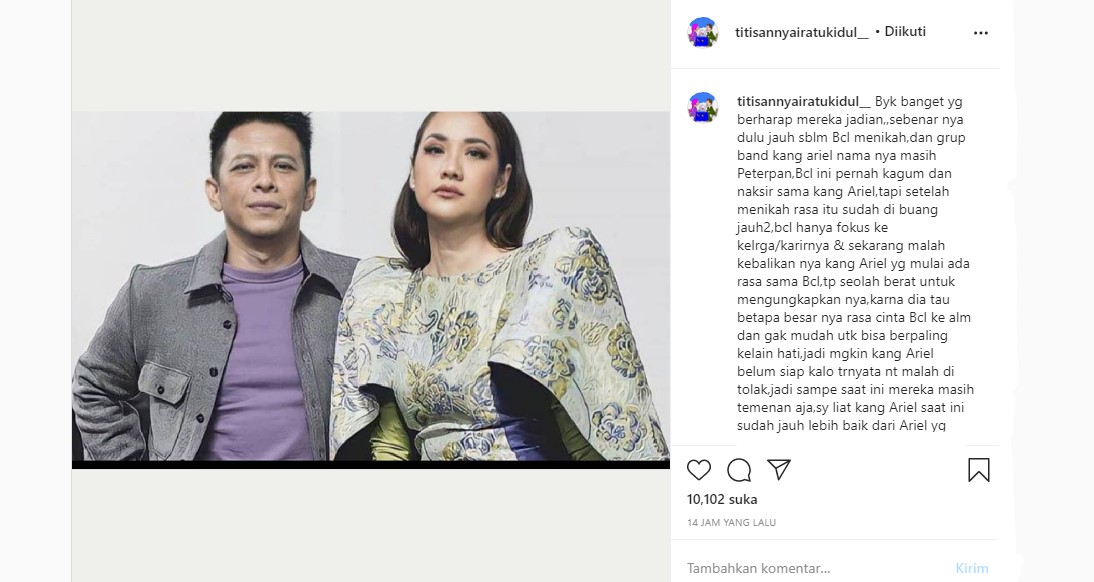 Ariel Diramal Jadi Sosok yang Setia Hingga Diharapkan Menikah dengan BCL