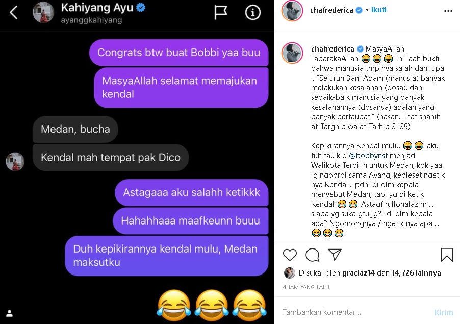 Ucap Selamat ke Kahiyang Ayu, Momen Kocak Chacha Frederica Salah Sebut Daerah: Kepleset Ngetiknya