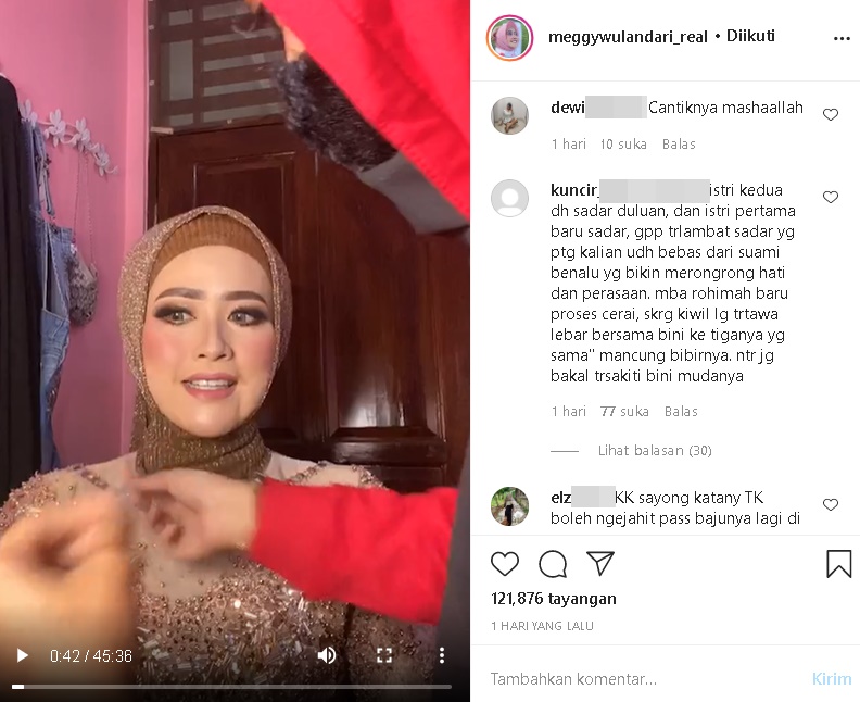 Kiwil Digugat Cerai Rohimah, Meggy Wulandari Pamer Video Jadi Pengantin Dibanjiri Pujian