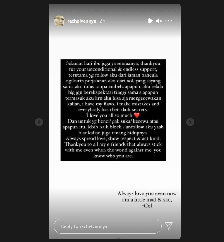 Usai Tampil Tanpa Hijab, Rachel Vennya: Jangan Berekspektasi Tinggi Sama Siapapun