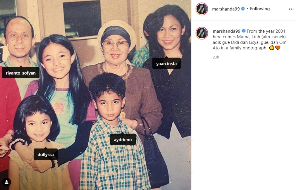 Marshanda Bagikan Foto Lawas 19 Tahun Lalu, Sosok Ini Curi Perhatian Utama