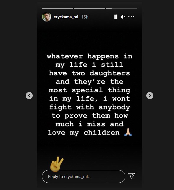 eryck amaral mengaku bahwa ia sangat merindukan buah hatinya kala membagikan momen tengah melakukan video call