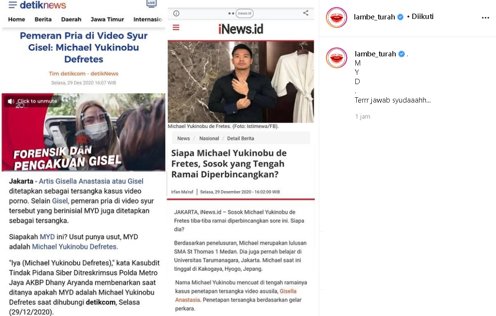 Sosok Pria ‘MYD’ dalam Video Syur Gisel Terungkap, Polisi Benarkan Nama Ini