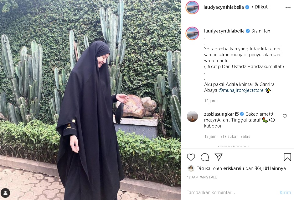 Laudya Cynthia Bella Tampil Cantik Dipuji Habis-habisan di Foto Ini, Zaskia Sungkar Goda Soal Taaruf