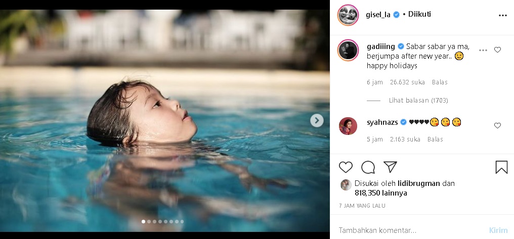 Gisel Curhat Pertama Kali Lalui Tahun Baru Tanpa Gempi, Tanggapan Gading Marten Paling Disorot