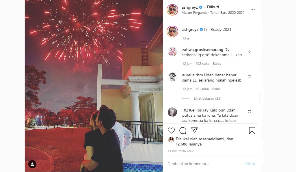 Abash Pamer Peluk Wanita Cantik di Momen Tahun Baru, Putus dari Lucinta Luna?