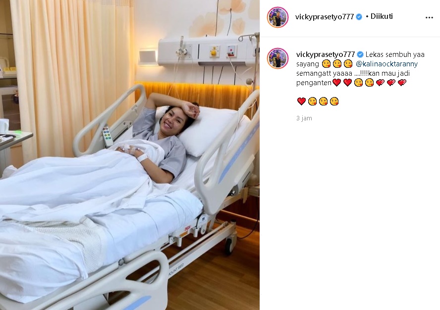 Kalina Oktarani Terbaring di Ranjang Rumah Sakit, Vicky Prasetyo Kabarkan Kondisi Kekasihnya