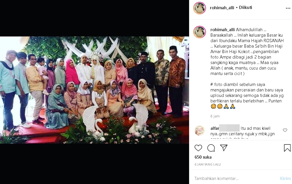 Pajang Foto Bareng Keluarga Besar Termasuk Kiwil, Rohimah Buka Suara Usai Ramai Dikira Sudah Rujuk