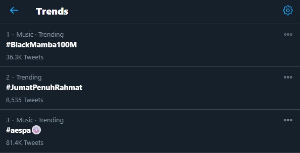 aespa menjadi trending topic usai music video black mamba mencapai 100 juta penonton