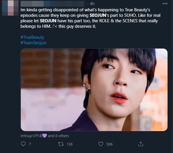 Para penggemar sontak langsung melontarkan protes hingga trending topic di Twitter usai penayangan \'True Beauty\' episode 8 lantaran adegan Hwang In Yeop dinilai dicuri oleh Cha Eun Woo ASTRO