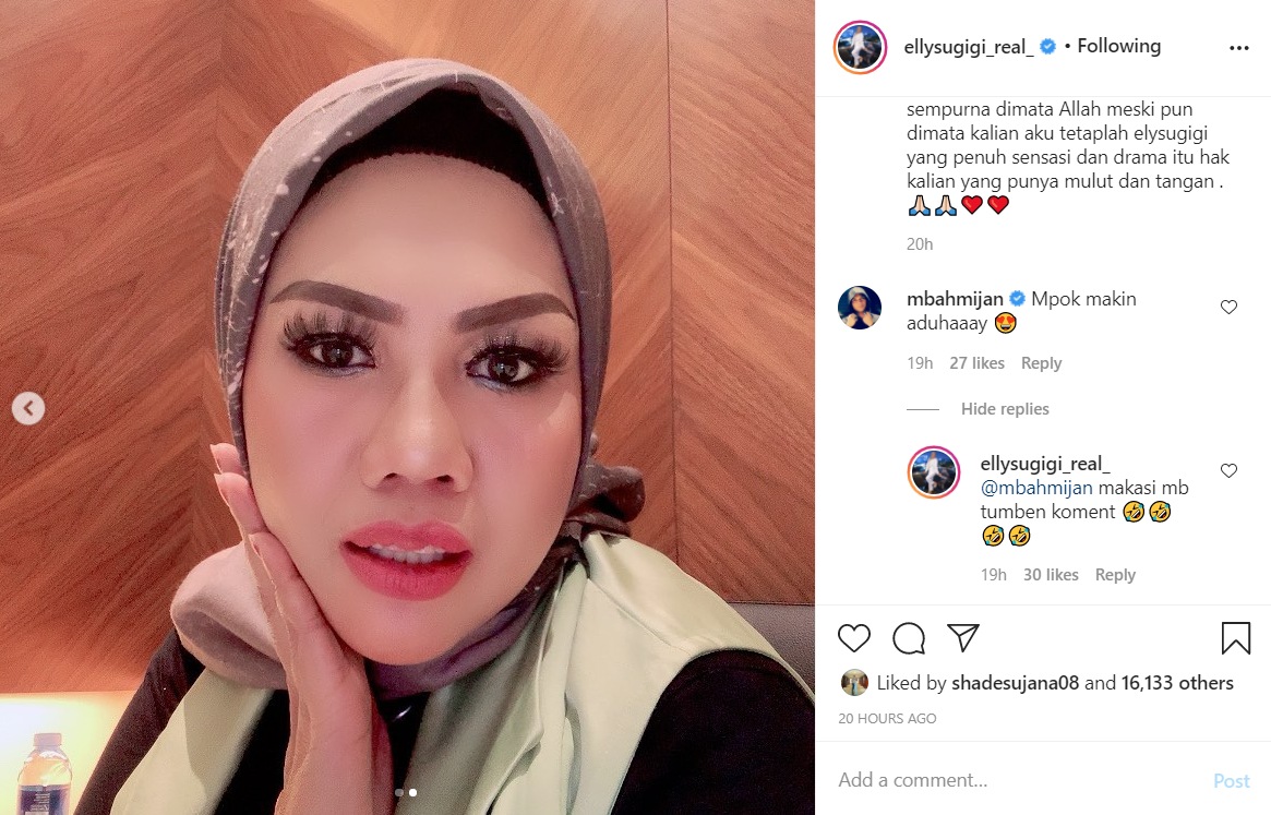 Ely Sugigi Unggah Foto Transformasi Sebelum dan Sesudah Berhijab, Mbah Mijan Sontak Beri Pujian Ini
