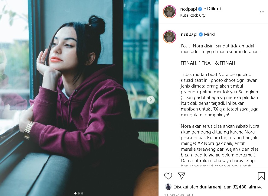 Jerinx Dipenjara, Nora Alexandra Ungkap Kehidupannya Tidak Mudah Hingga Kerap Difitnah