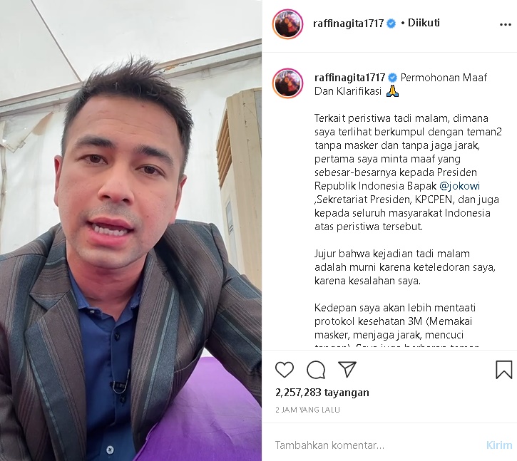Dikritik Gara-gara ‘Nongkrong’ Usai Divaksin, Raffi Ahmad Minta Maaf Akui Murni Keteledorannya