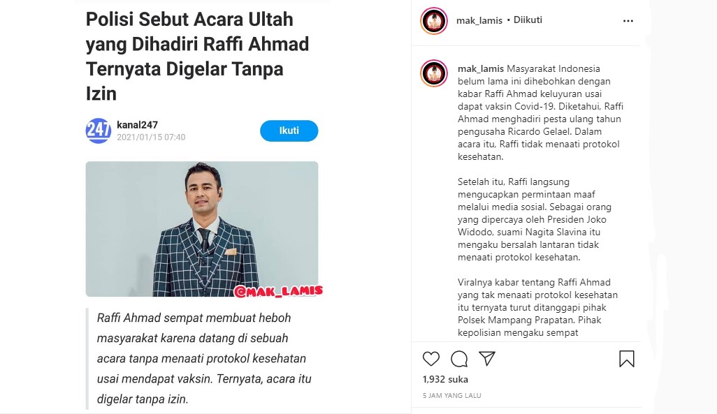  Terungkap Pesta Ultah yang Dihadiri Raffi Tak Berizin, Suami Nagita Langsung Kena Sentil Begini