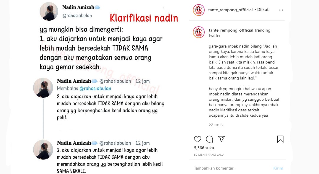 Nadin Amizah Klarifikasi Soal Ucapannya yang Dituding Hina Orang Miskin