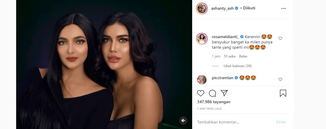 Komentari Foto Ashanty-Millendaru, Rosa Meldianti Malah Disebut Sengaja Sentil Soal Dewi Persik
