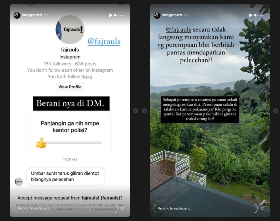 Fanny Ghassani Naik Pitam Usai Dilecehkan di Media Sosial, Pelaku Langsung Minta Maaf