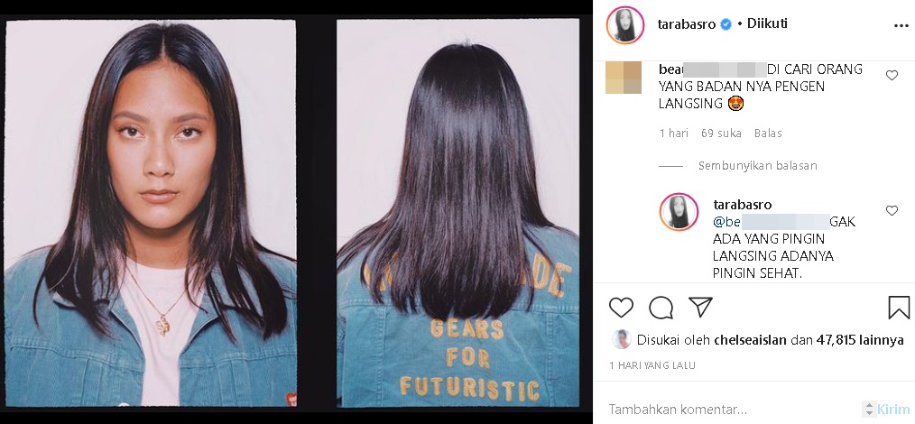 Balasan Telak Tara Basro untuk Akun Promosi Produk Pelangsing Panen Dukungan Hingga Pujian