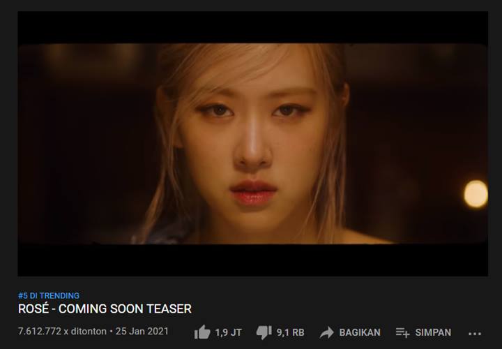 video teraser pertama untuk music video debut solo rose blackpink dirilis