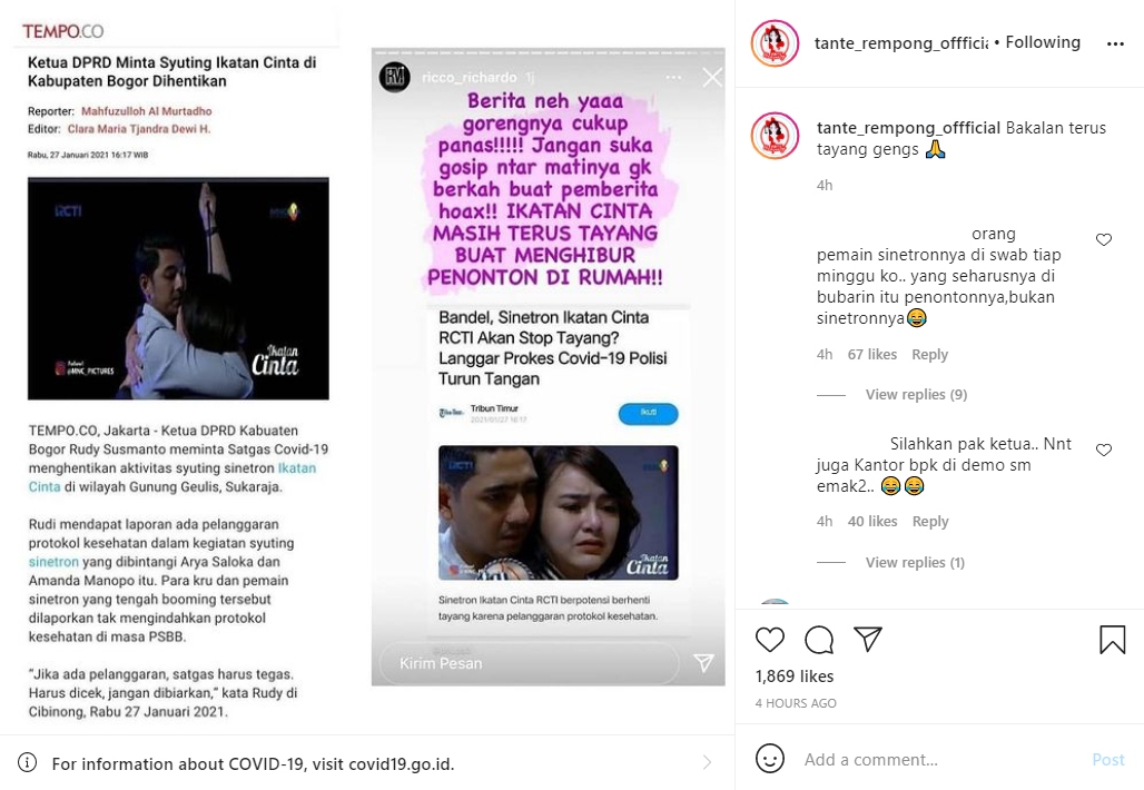 Ketua DPRD Minta Syuting \'Ikatan Cinta\' Dihentikan, Manajer Amanda Manopo Buka Suara