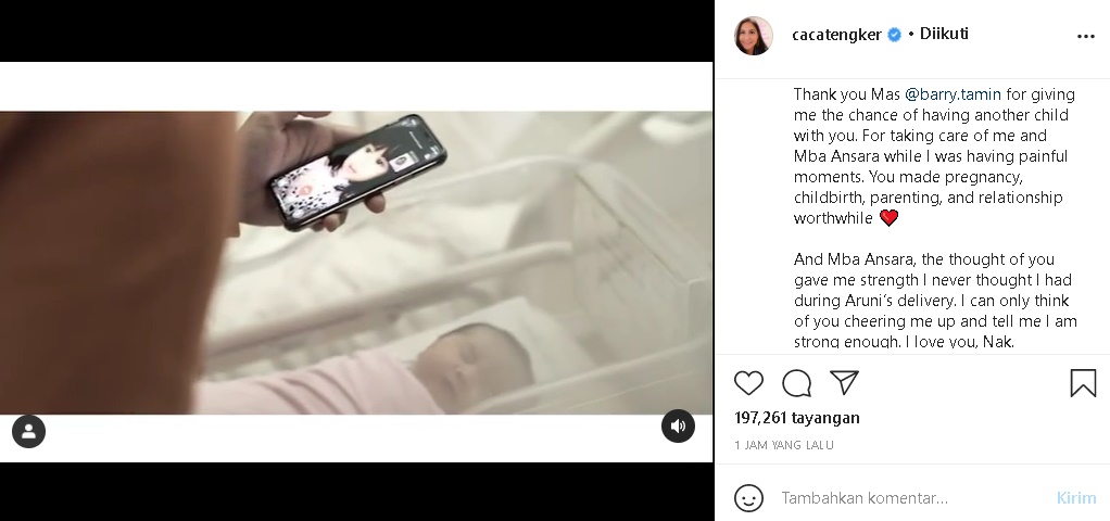 Caca Tengker Adik Nagita Slavina Lahirkan Anak Kedua, Intip Potret Serta Nama Indah Bayinya