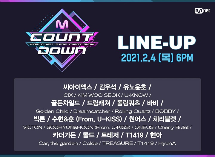 penampilan para grup idol dan penyanyi di m countdown