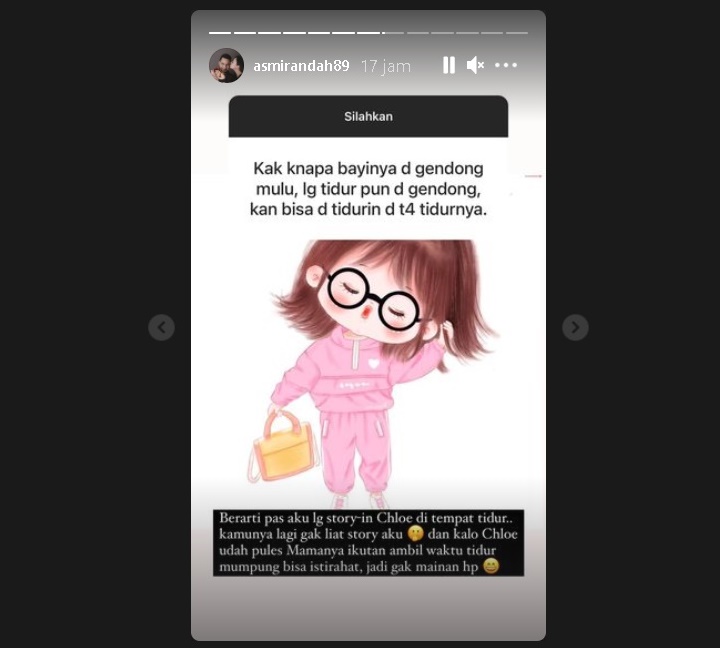 Asmirandah Jawab Begini Usai Kena Nyinyir Dianggap Keseringan Gendong Baby Chloe