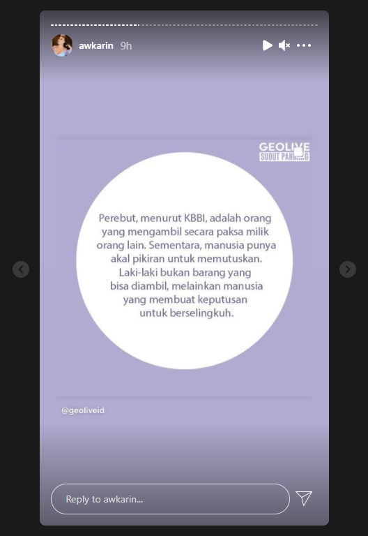 Ramai Topik Perselingkuhan, Awkarin Akui Tak Setuju Tentang Konsep Pelakor Karena Alasan Ini