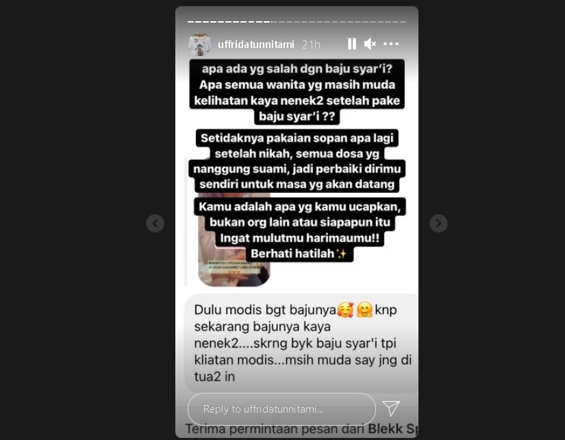 Disebut Tua Saat Pakai Baju Syar’i, Istri Cantik Evan Marvino ‘Semprot’ Netter Nyinyir