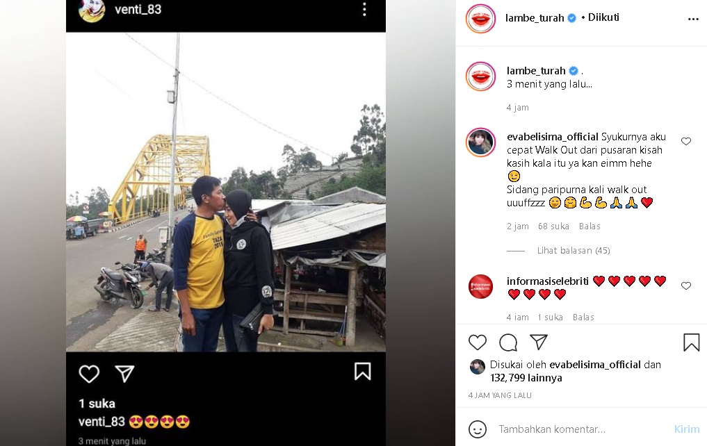 Tanggapi Foto Mesra Kiwil Cium Venti Figianti, Ucapan Syukur Eva Bellisima Disorot