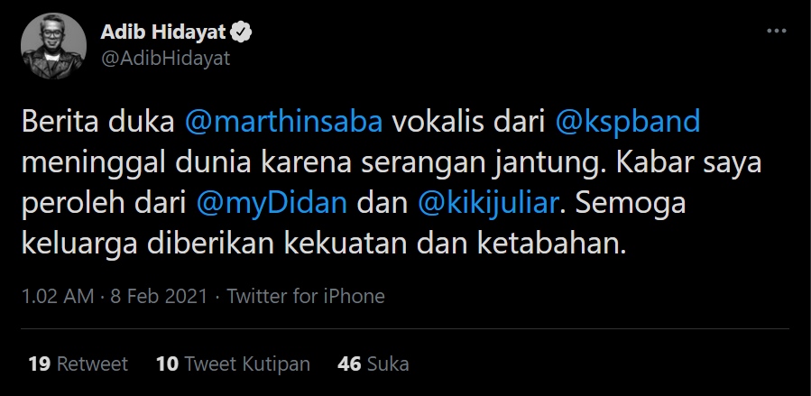 Marthin Saba Meninggal Dunia, Pandji Pragiwaksono Ucap Duka Hingga Sebut Mendiang Sosok Baik Hati