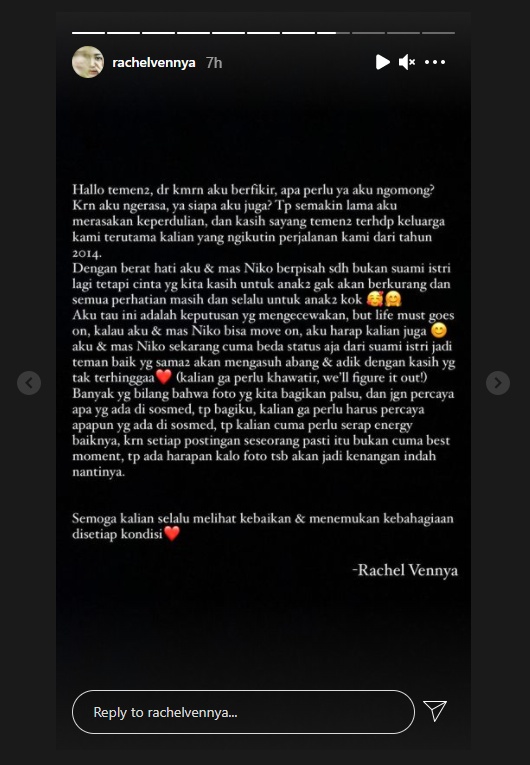 Foto Bahagia di IG Dianggap Palsu, Rachel Vennya: Gak Perlu Percaya Apapun di Sosmed