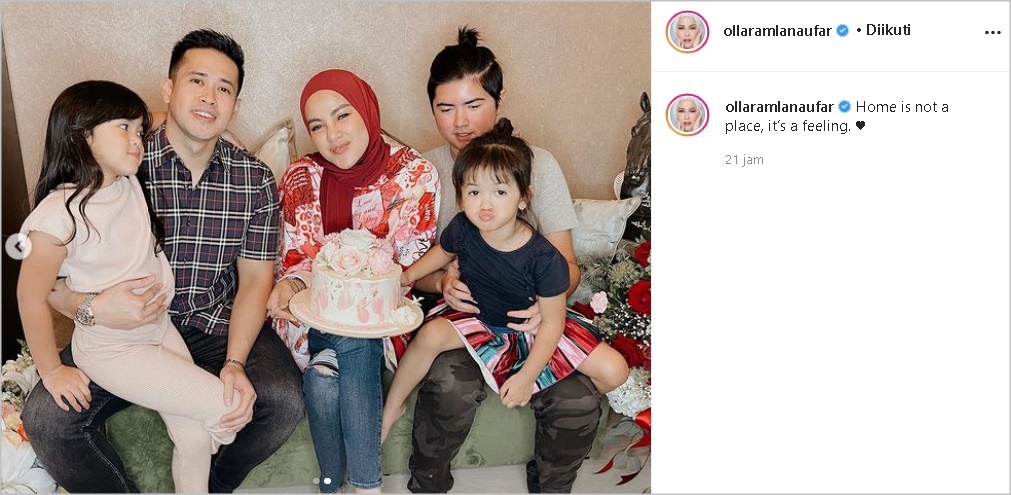 Olla Ramlan Pajang Foto Harmonis Bareng Suami dan Anak Usai Momen Ultah, Pesannya Manis Banget