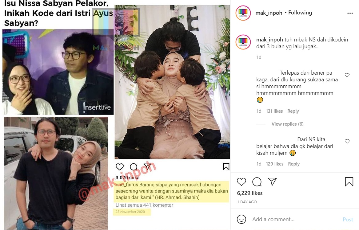 Nissa Sabyan Dituding Jadi Pelakor, Istri Ayus Sabyan Sempat Berikan Kode Ini Sejak November 2020