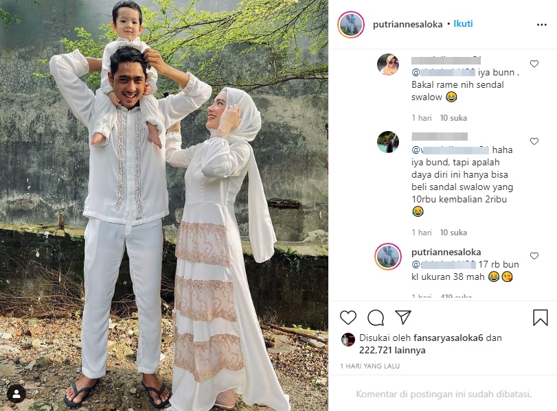 Sandal Jepit Arya Saloka di Foto Keluarga Jadi Sorotan, Putri Anne Ungkap Harganya